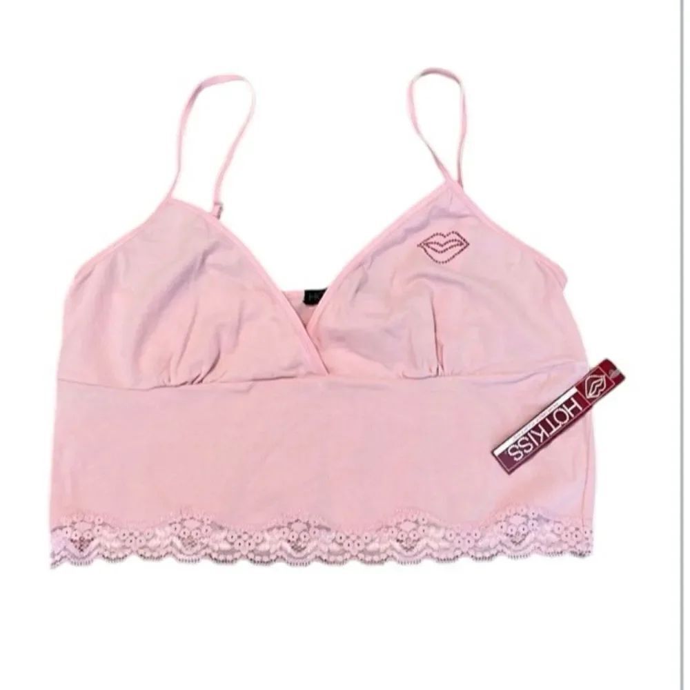 NWT Hot Kiss size medium adorable soft pink bralette crop top adjustable straps